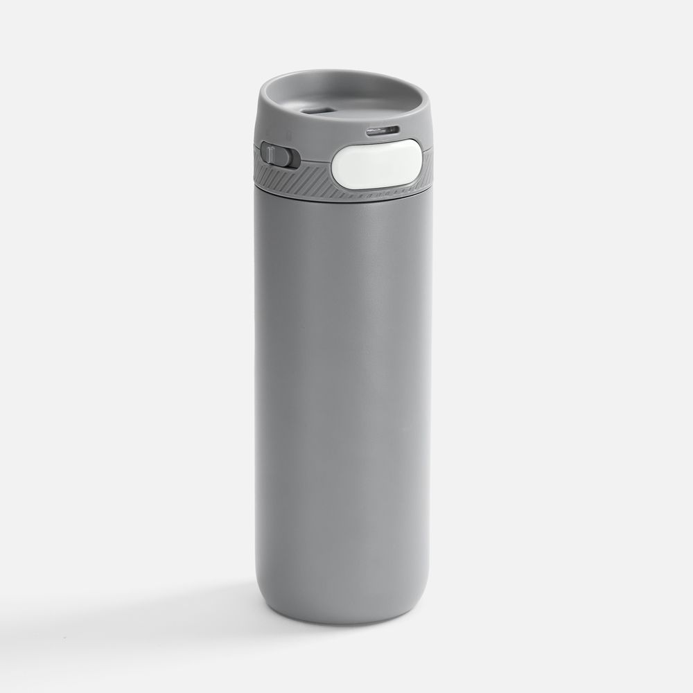 Термостакан X1 с цветной кнопкой, серый с белым