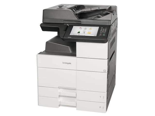 МФУ MX910de лазер. монохр. А3, 1200x1200dpi, печ. 45стр/мин, двустор. 45стор/мин, скан. 80стор/мин, двустор. 140стор/мин (DADF однопроход.дуплекс, 100 л), рек.мес.нагр.15000-50000стр, макс.мес.нагр. 200000стр, вх.лотки 150+500+500 лист, вых.лоток 250лист,