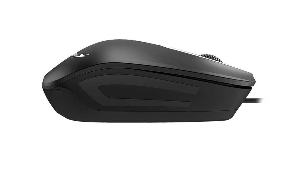 Мышь DX-180, USB, чёрная, оптическая, 800-1600dpi, подходит под обе руки