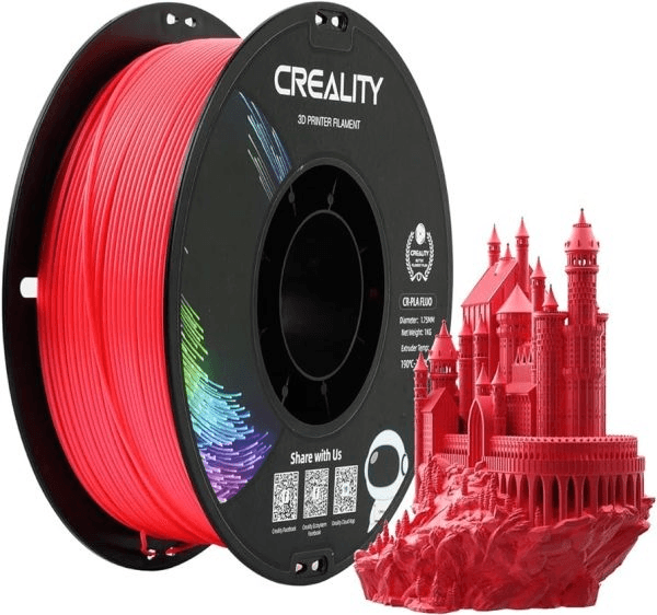 Катушка CR-PLA Fluorescent red пластика Creality 1,75 мм 1кг для 3D принтеров, цвет: флуоресцентный красный