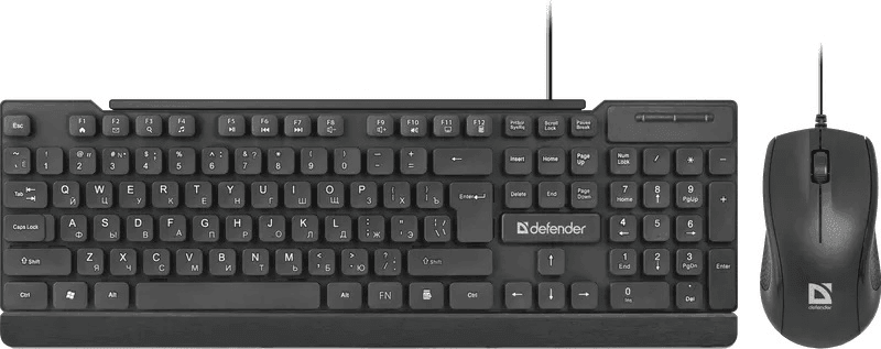 Проводной комплект (клав+мышь) Defender 45779 York C-777 RU,черный,мультимедиа
