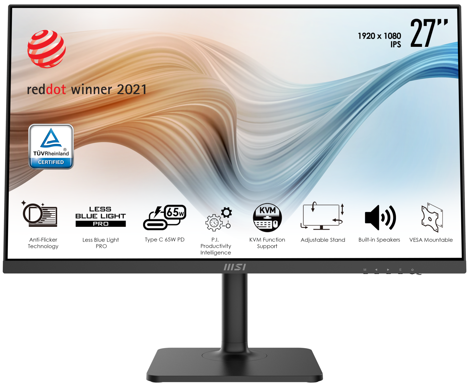 Монитор LCD 27'' [16:9] 1920х1080(FHD) IPS, nonGLARE, 75 Hz, 250 cd/m2, H178°/V178°, 1000:1, 100M:1, 16.7M, 5ms, HDMI, DP, USB-C, Height adj, Pivot, Tilt, Swivel, 1Y, Black