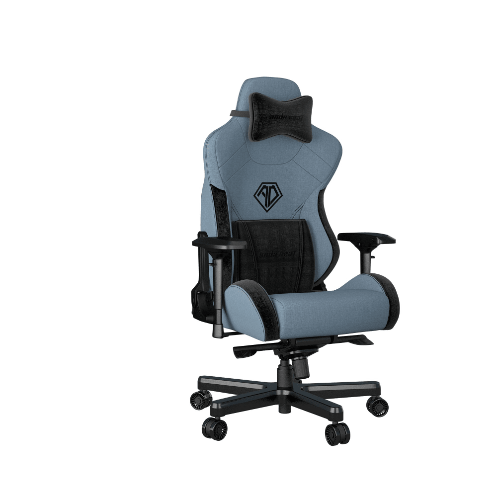 Кресло игровое Anda Seat T-Pro 2, цвет голубой/чёрный, размер XL (180кг), материал ткань (модель AD12XL)