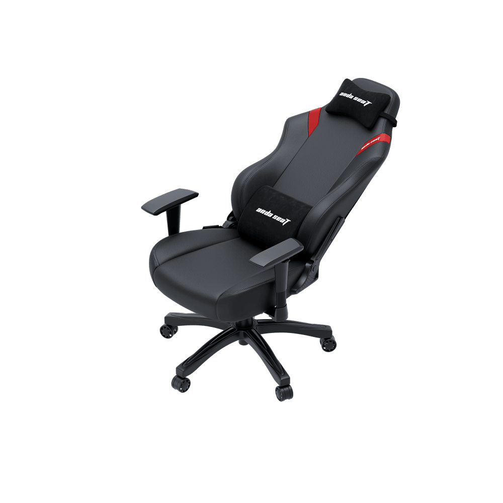 Кресло игровое Anda Seat Luna series  цвет черный с красными вставками, размер L (110кг), материал ПВХ (модель AD18)