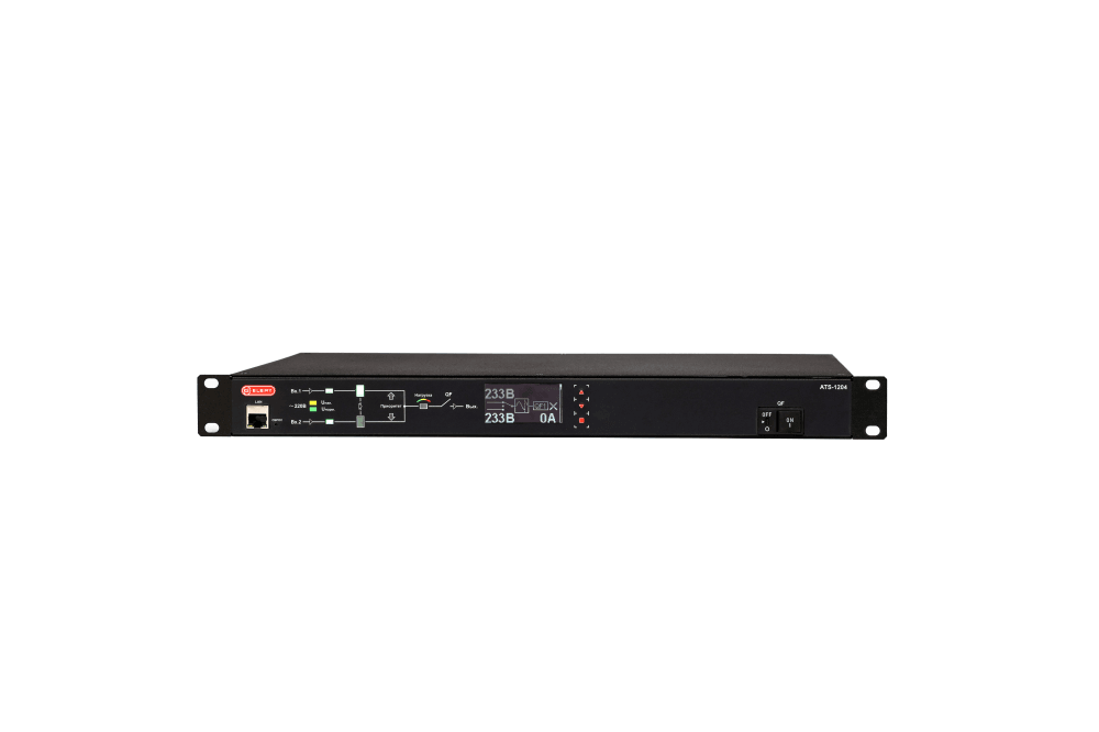 ELEMY RACK ATS, 1U, 220В, 16А, OLED, Ethernet, in (2) C20, out (1) C19 (9) C13