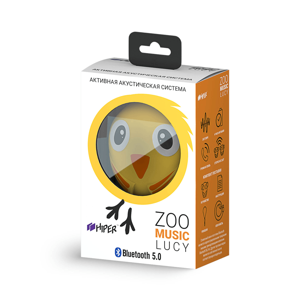 Портативная акустическая система Bluetooth Speaker HIPER ZOO Music Lucy, Птичка
