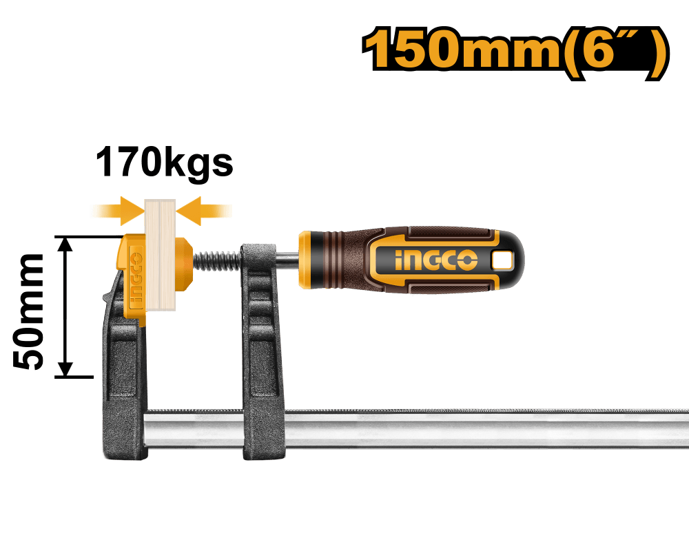 F-образная струбцина  Ingco HFC020501,150мм,170кг