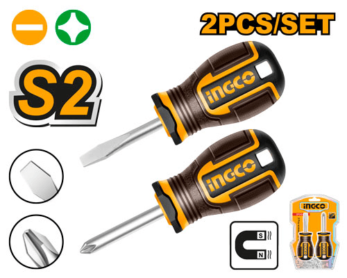 Набор отверток из 2 предметов Ingco HKSDS2028,SL,PH, магн.наконечник