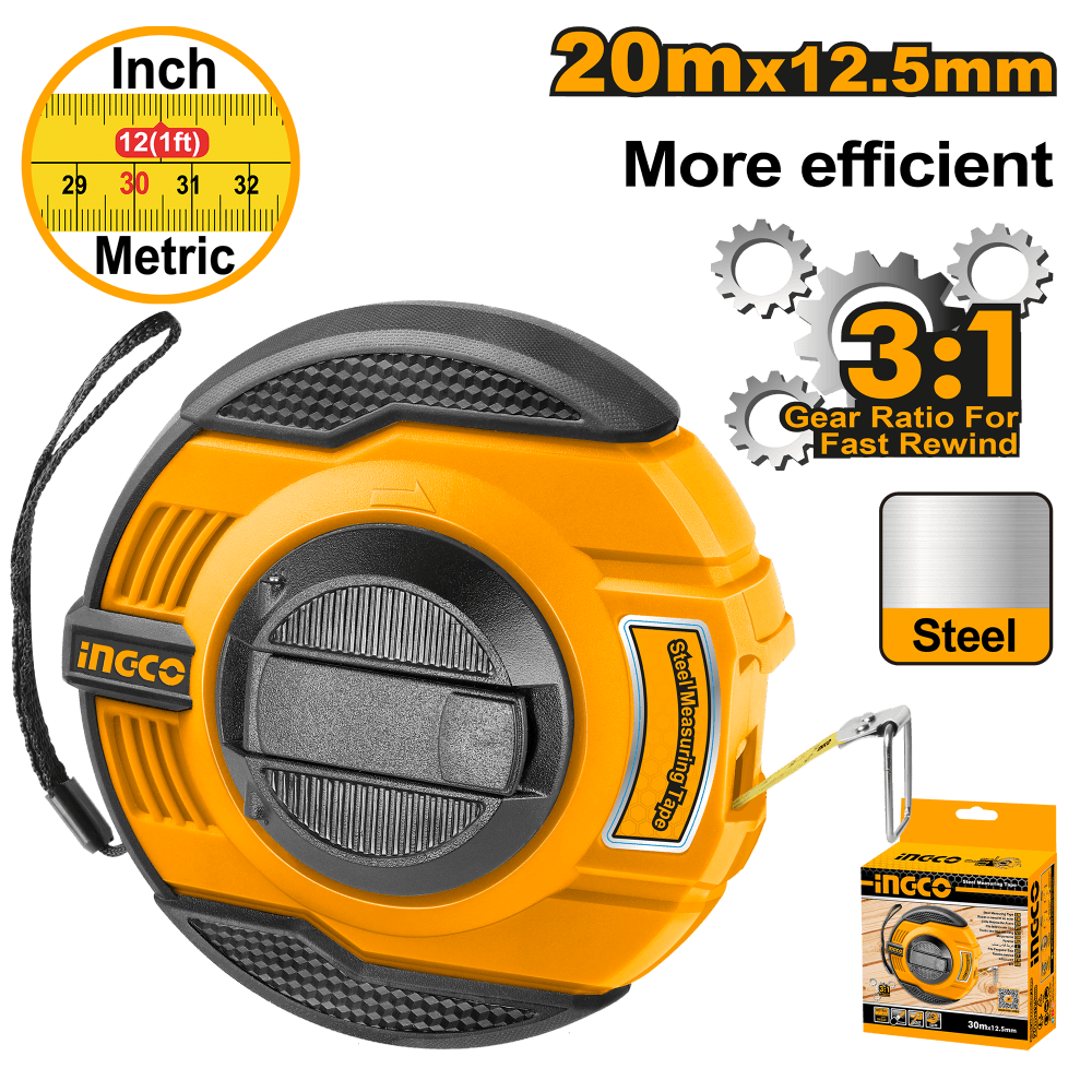 Мерная лента стальная 20х12,5 мм стальная лента INGCO HSMT8420