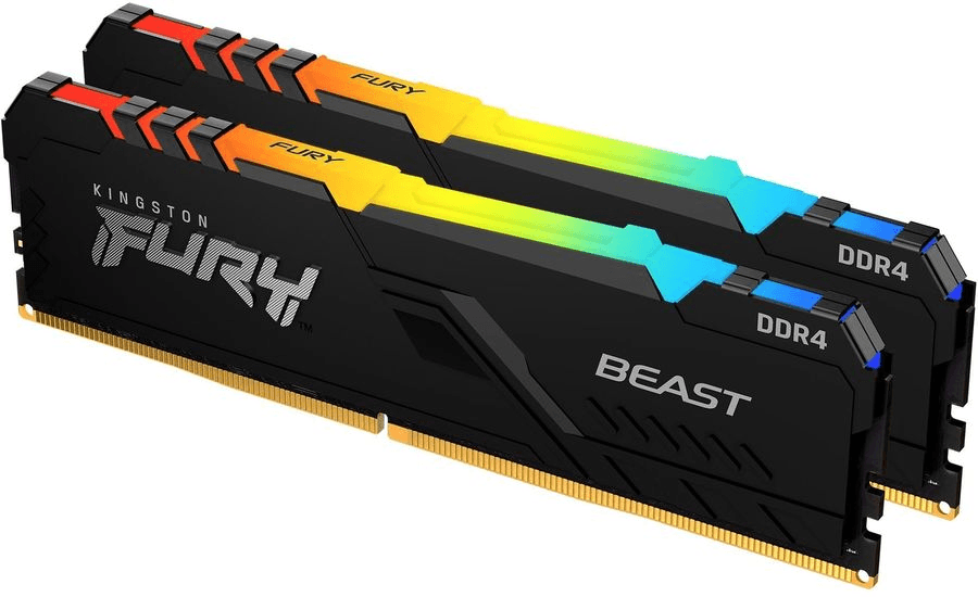 Модуль памяти Kingston KF436C17BBAK2/16 FURY Beast Black RGB 16GB Kit (2x8GB), DDR4-3600, CL17 DIMM, 1Gx8
