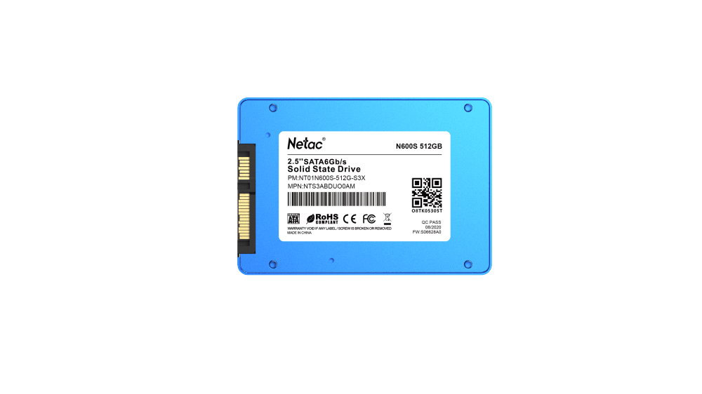 Твердотельный накопитель Netac N600S 2.5 SATAIII 3D NAND SSD 512GB, R/W up to 540/490MB/s 5Y