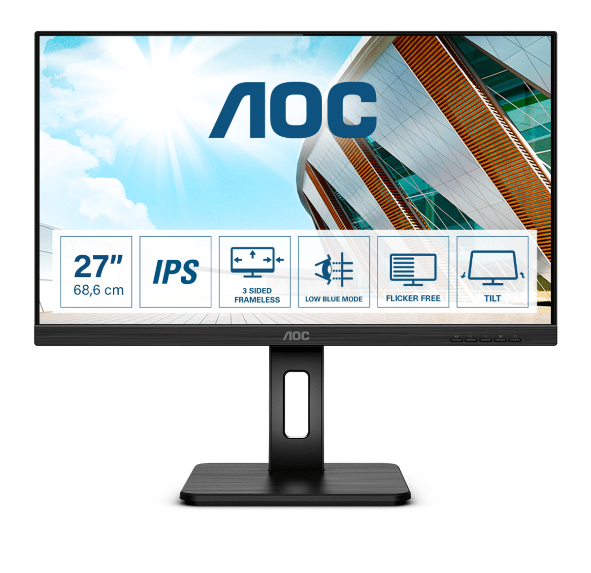 Монитор LCD 27'' 16:9 2560х1440(WQHD) IPS, nonGLARE, 75 Hz, 300 cd/m2, H178°/V178°, 1000:1, 50М:1, 16.7M, 4ms, VGA, HDMI, DP, USB-Hub, Height adj, Pivot, Tilt, Swivel, Speakers, Black