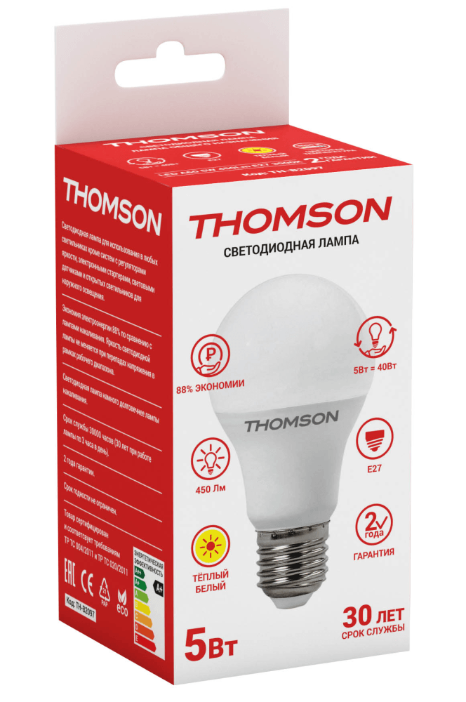 THOMSON LED A60 5W 450Lm E27 3000K