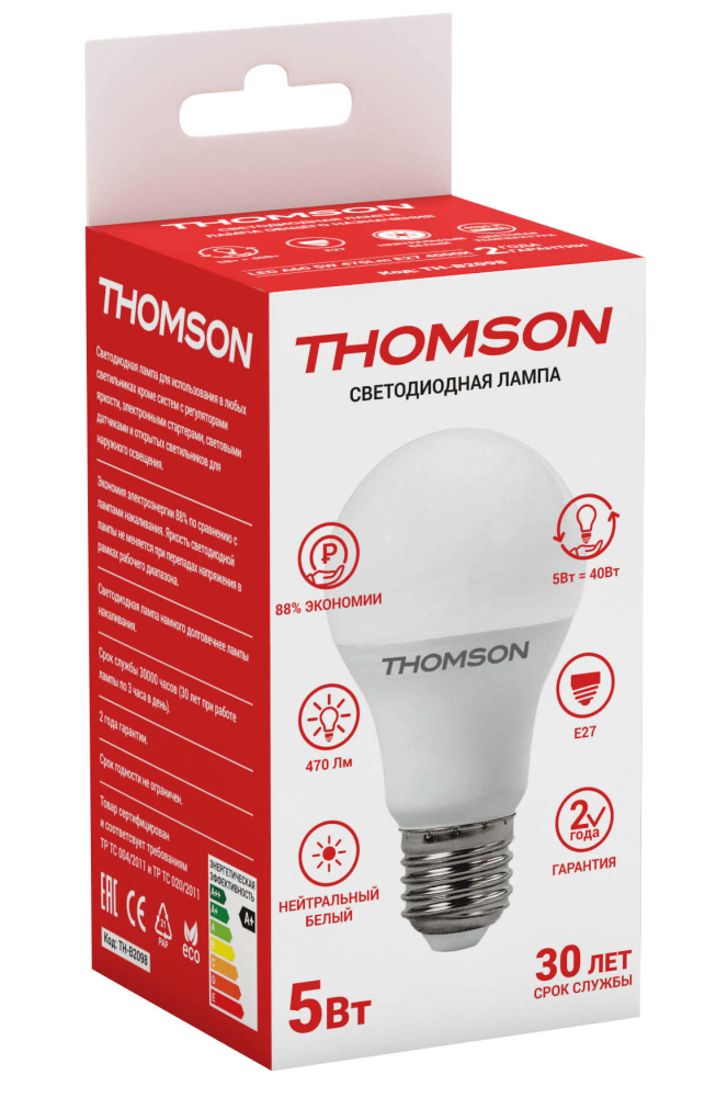 THOMSON LED A60 5W 470Lm E27 4000K