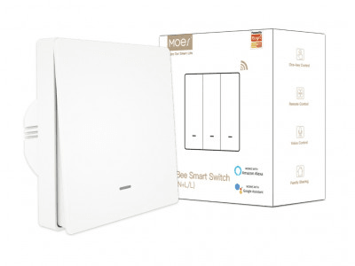 Выключатель (одноклавишный) Moes Wi-Fi Smart Switch белый модели WS-EUB