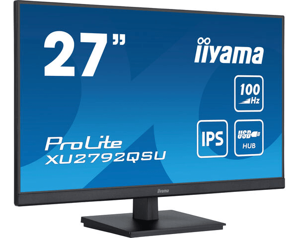 Монитор LCD 27'' 16:9 2560х1440(WQHD) IPS, 100 Hz, 250 cd/m2, H178°/V178°, 1300:1, 80M:1, 16.7M, 0,4 ms, HDMI, DP, USB-Hub, Tilt, Speakers, Black