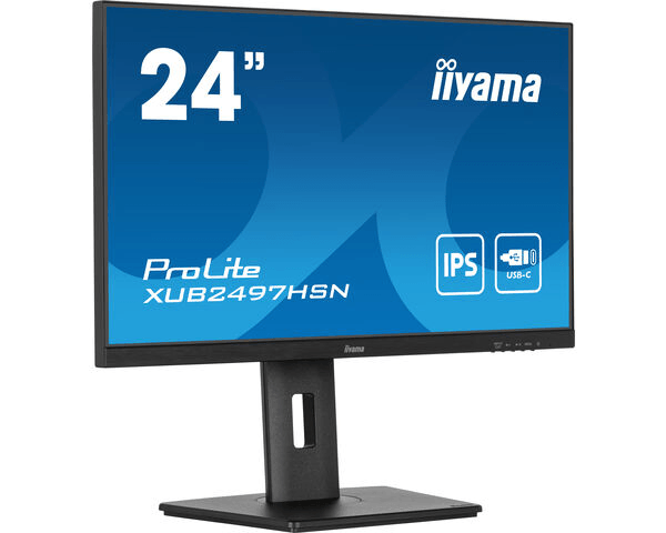 Монитор LCD 23.8'' 16:9 1920х1080(FHD) IPS, 100 Hz, 250 cd/m2, H178°/V178°, 1300:1, 80M:1, 16.7M, 1ms, HDMI, DP, USB-C, USB-Hub, Height adj, Pivot, Tilt, Swivel, Speakers, Black