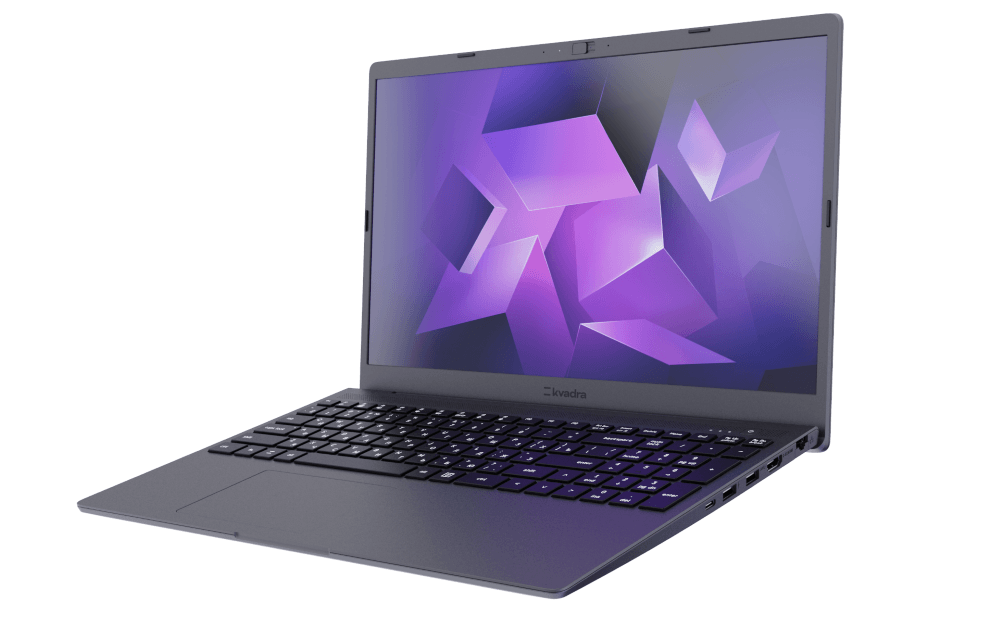 Ноутбук KVADRA NAU LE15T  15.6'' FHD(1920x1080) IPS/TOUCH/Intel Core i3 1215U 1.20GHz (Up to 4.40GHz) Hexa/8 GB/256GB SSD/Intel Iris Xe Graphics/WiFi/FHD Web Camera/SD/kvadraBIOS/56 Втч/10.0h/1,8 kg/DOS/1Y/Графит