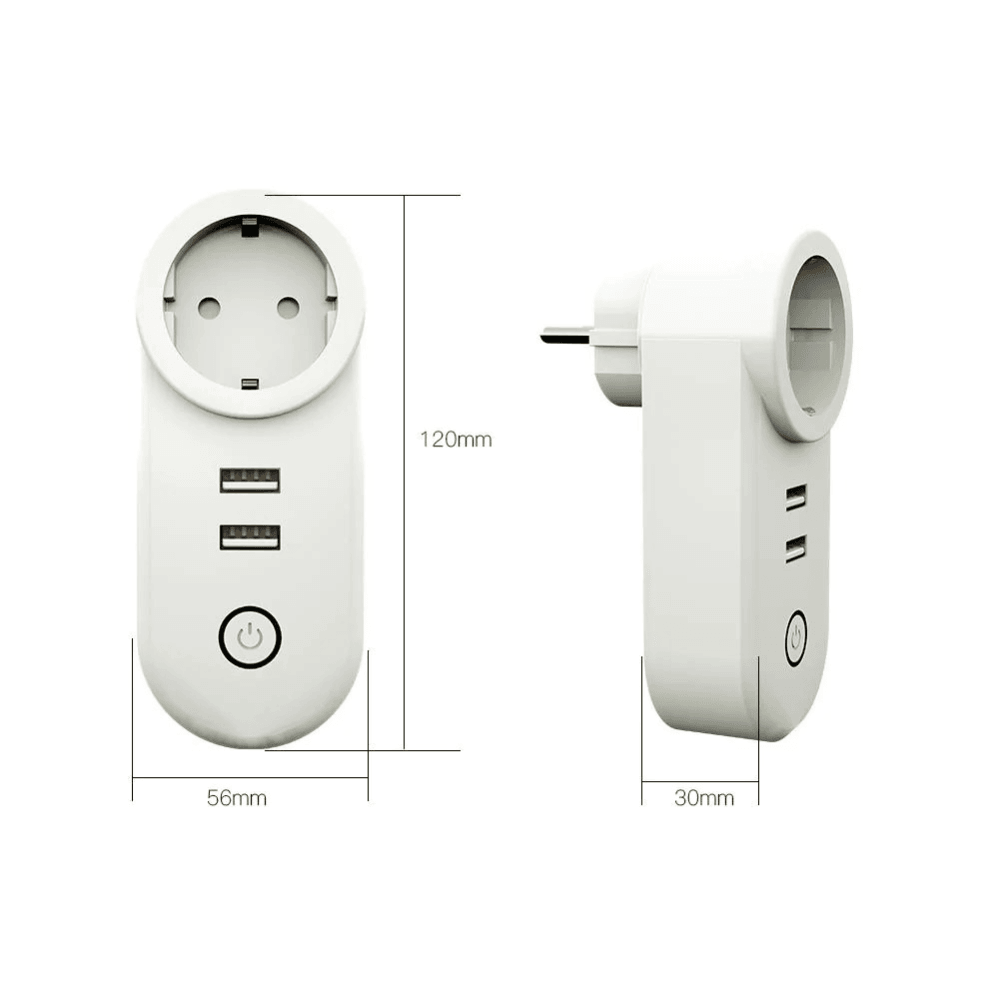 Розетка 1-пост. MOES Smart Socket Zigbee, 110-240 В, 16А Белая
