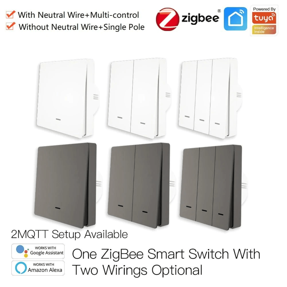 Выключатель Moes ZigBee Gang Smart Switch (трехклавишный) белый