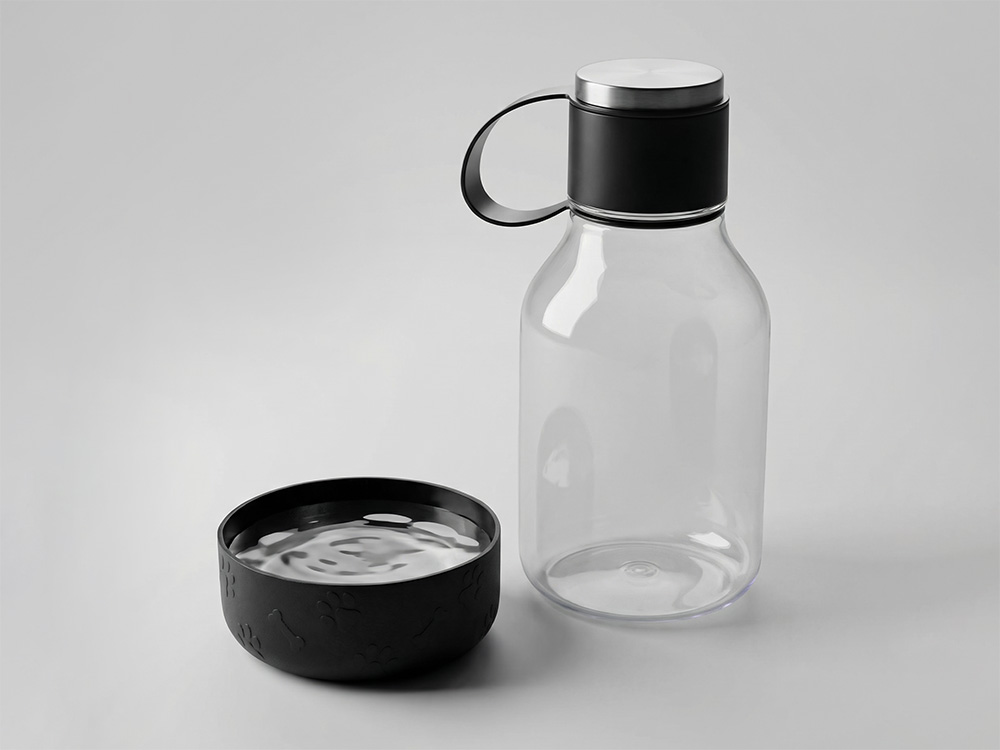 Бутылка для воды 2-в-1 Dog Bowl Bottle со съемной миской для питомцев, 1500 мл