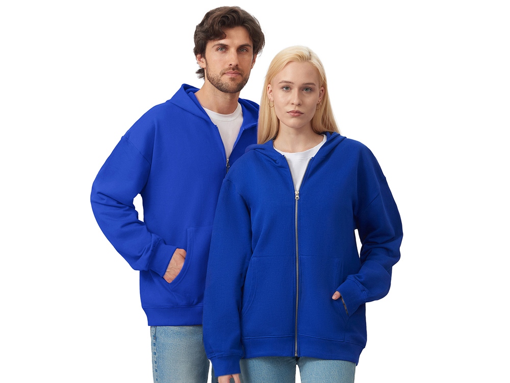 Толстовка оверсайз с капюшоном на молнии Monaco, синий классический
