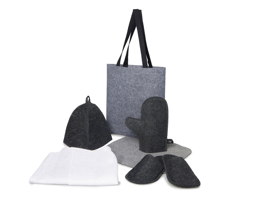 Банный набор с килтом Healing, мужской, серый