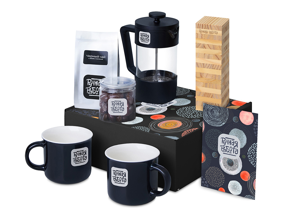 Подарочный набор Re:y. Together  с френчпрессом, кружками и дженгой