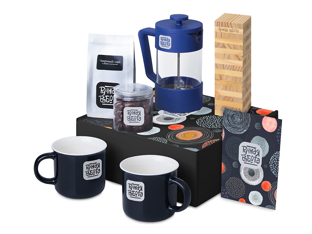 Подарочный набор Re:y. Together  с френчпрессом, кружками и дженгой