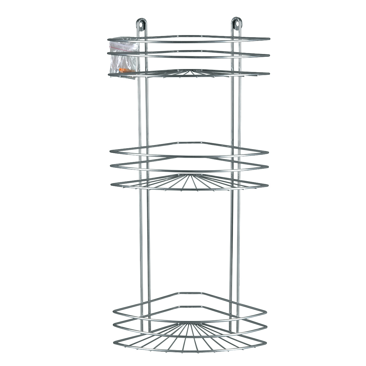 RUS-385239-3 Zn Полка для ванной 3-х ярусная угловая