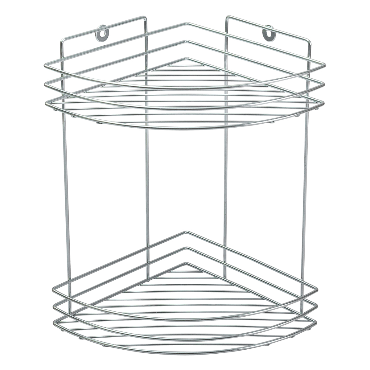 RUS-385298-2ZN Полка для ванной 2-х ярусная, угловая, овал.