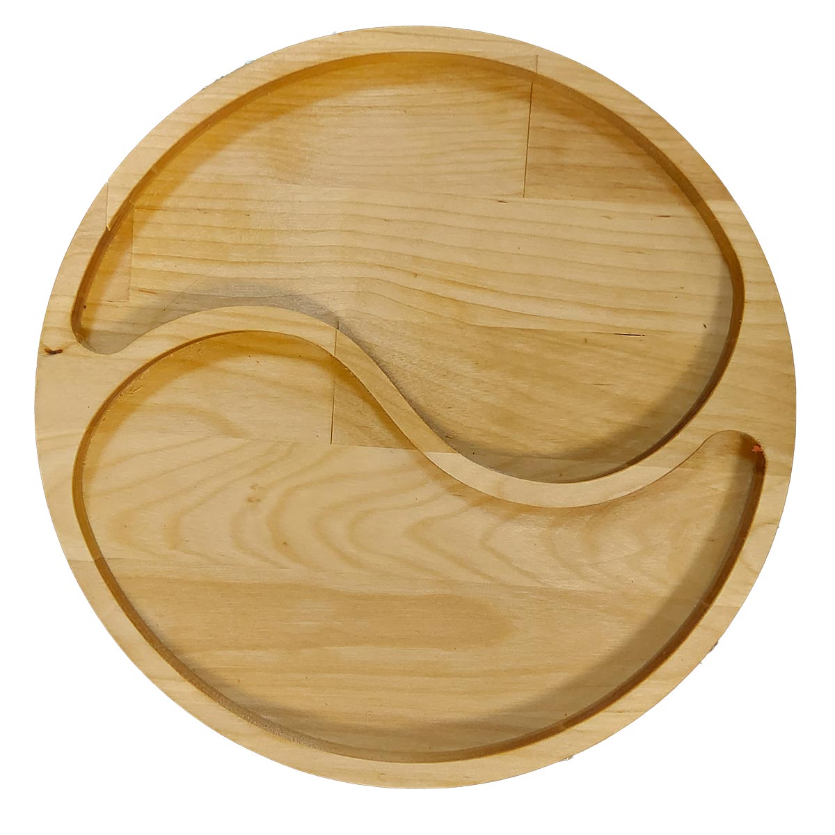 370622m Менажница "Инь-Ян" 25х25х1,8 см, массив берёзы, покрыта маслом