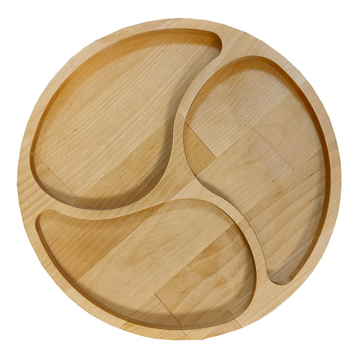 370633m Менажница "Ветерок" 25х25х1,8 см, массив берёзы, покрыта маслом