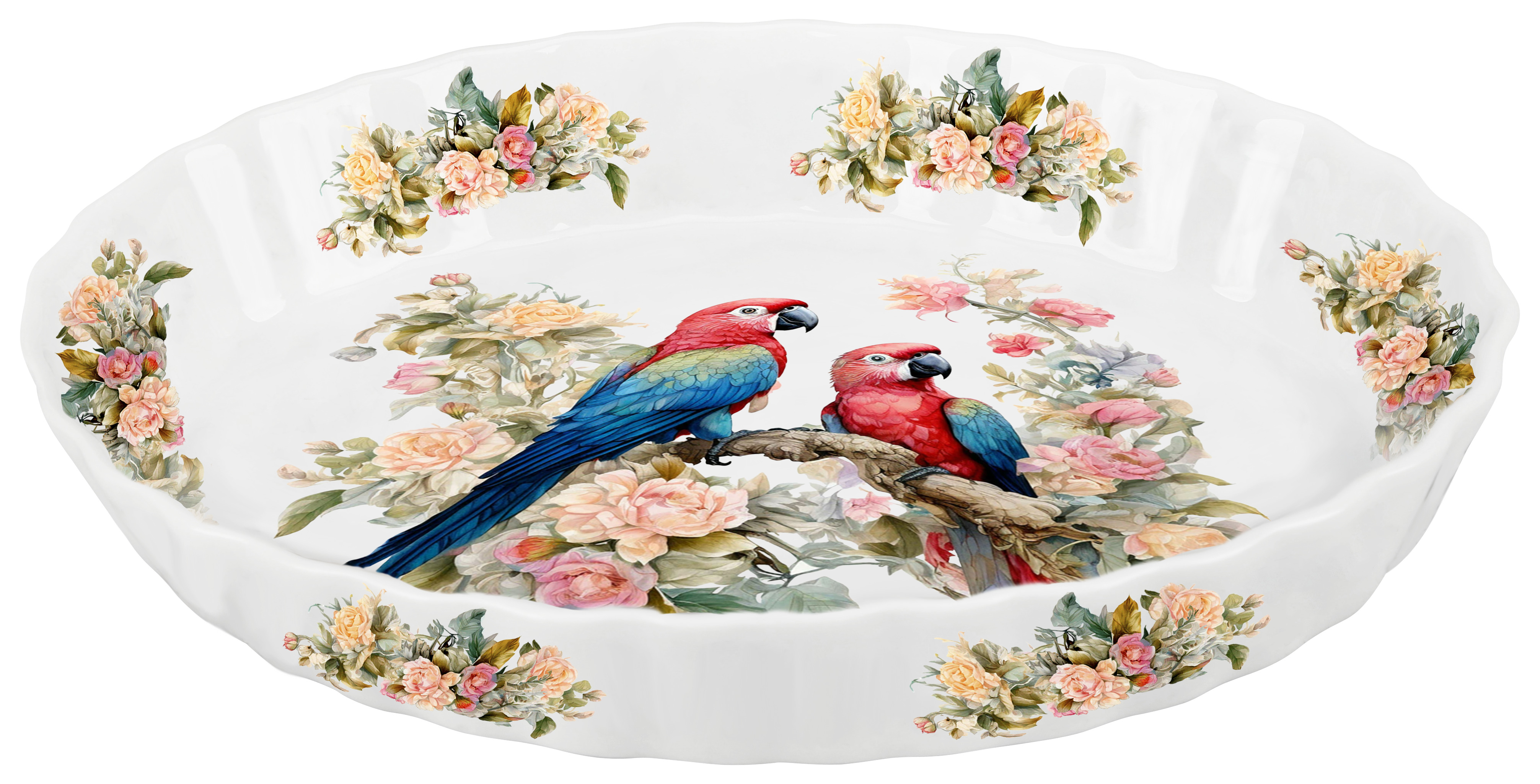 P035128 Parrots Блюдо овальное