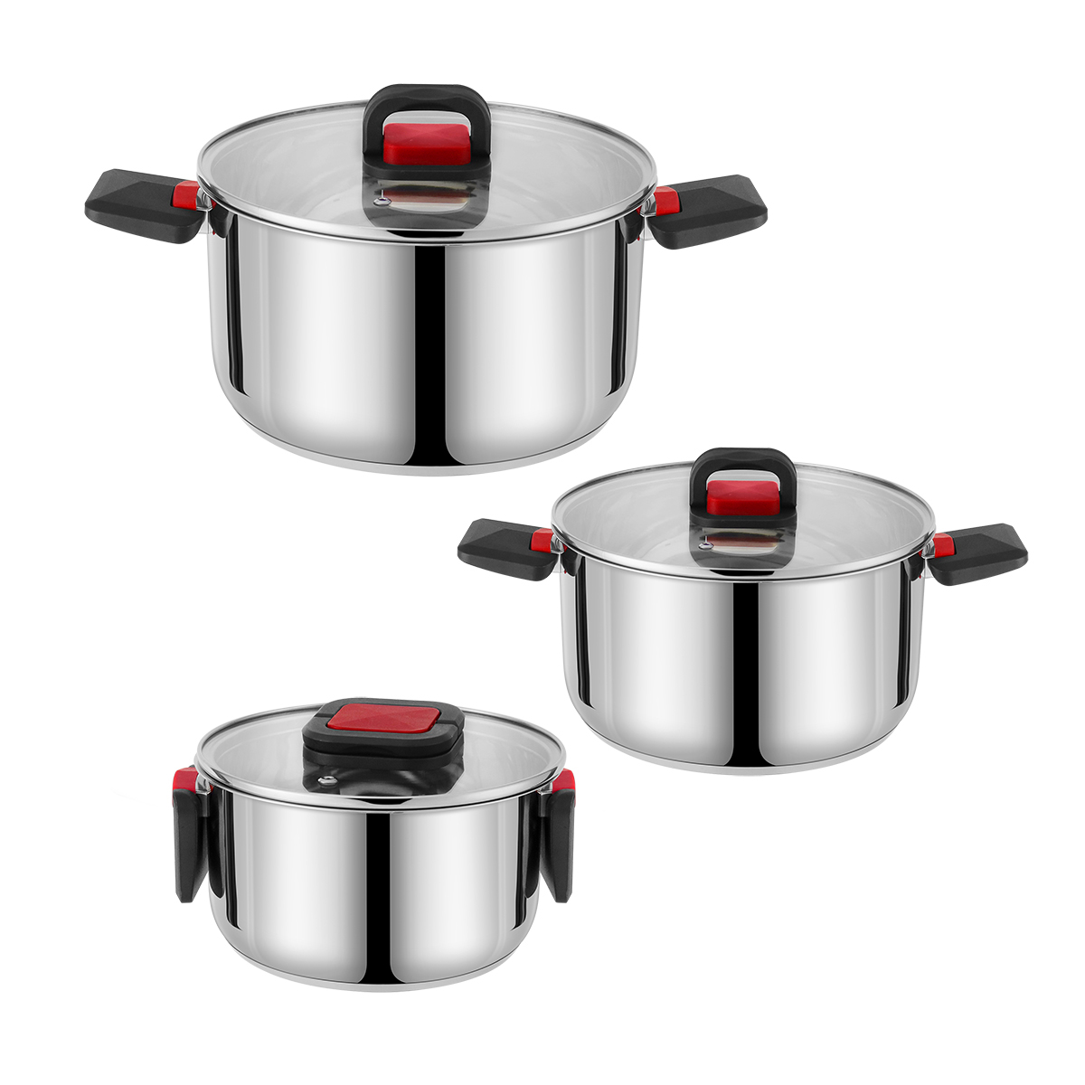 P640567 Набор кастрюль 16см, 20см, 24см с крышками