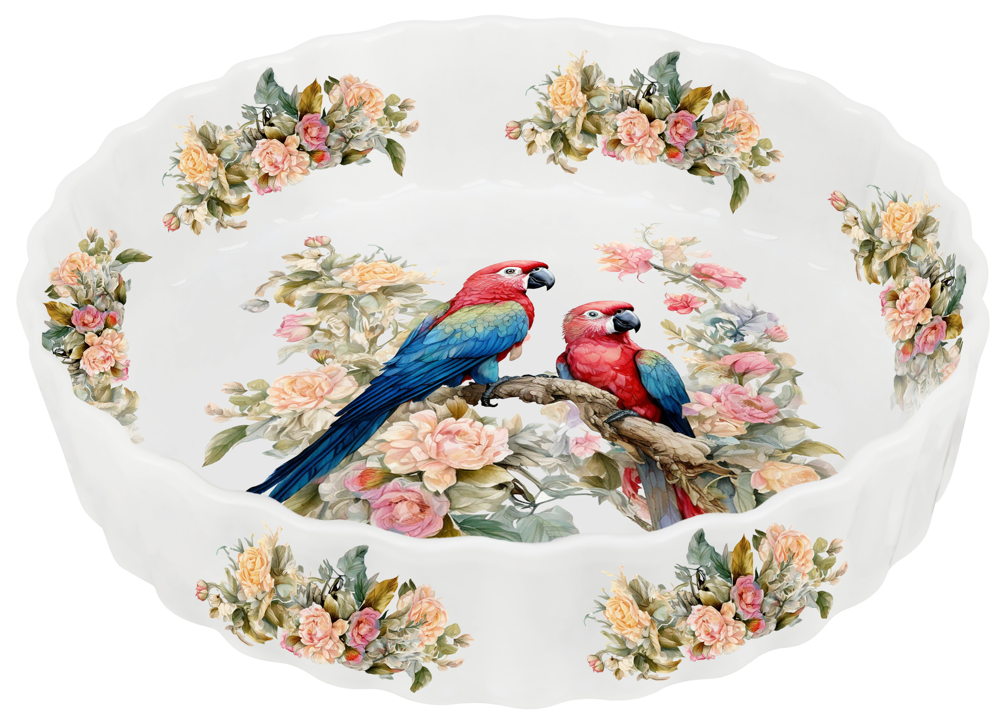 P035118 Parrots Блюдо круглое