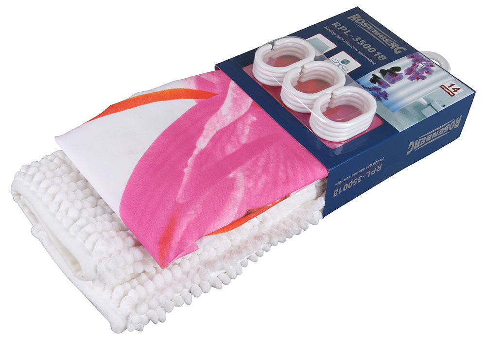 RPL-350018 Набор для ванной комнаты: шторка и коврик