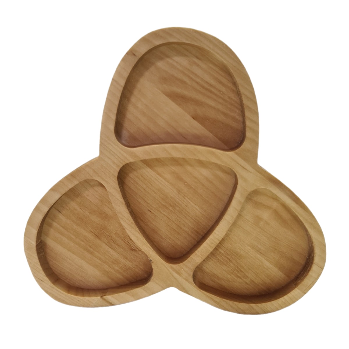 370716m Менажница "Атом" 18,5х19,5х1,8 см, массив берёзы, покрыта маслом