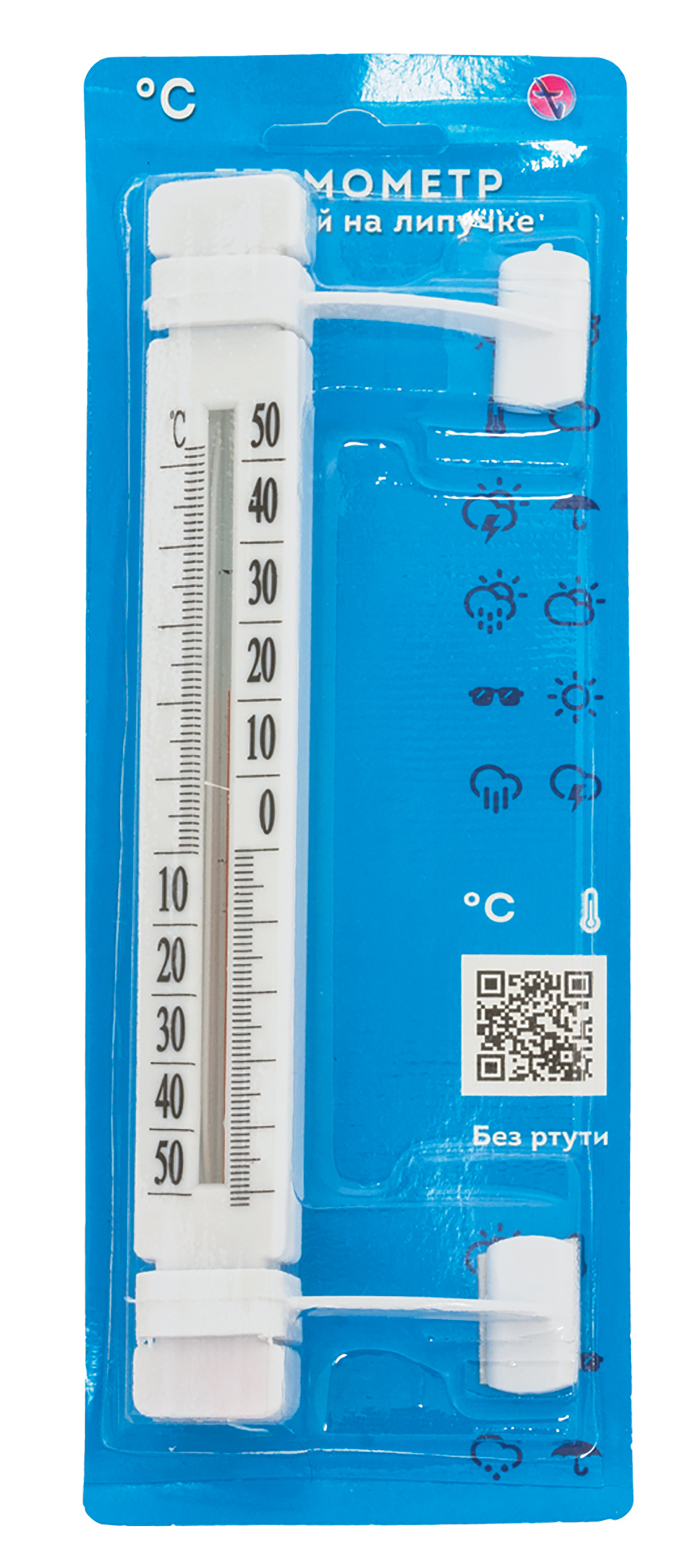 ТЕРМОМЕТР ОКОННЫЙ НА ЛИПУЧКЕ ТБ-223 В БЛИСТЕРЕ (10/50) 