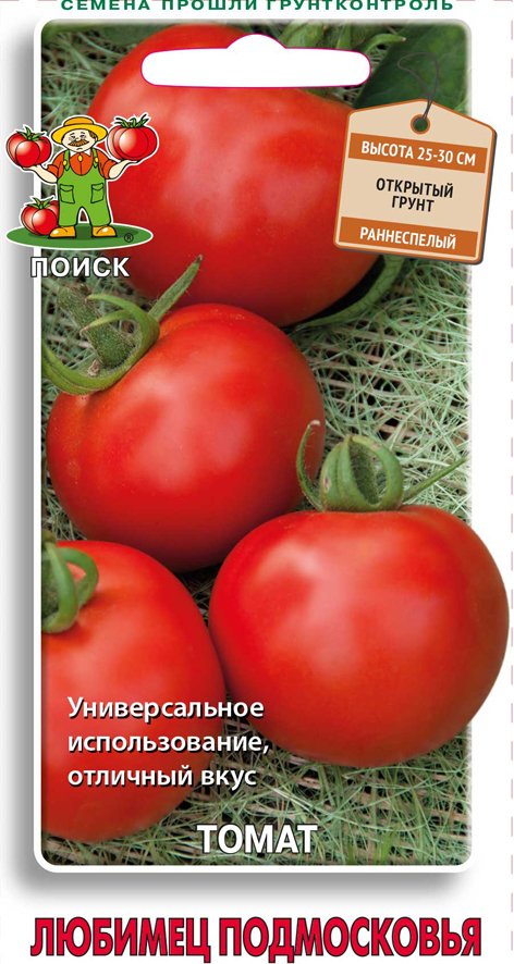 СЕМЕНА ТОМАТ "ЛЮБИМЕЦ ПОДМОСКОВЬЯ" (А) 0,1 Г (10/100) "ПОИСК" 