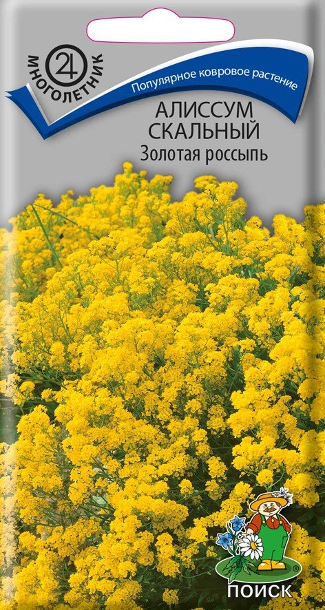 СЕМЕНА ЦВЕТОВ АЛИССУМ СКАЛЬНЫЙ "ЗОЛОТАЯ РОССЫПЬ" ("М) 0,1 Г (10/100) "ПОИСК" 