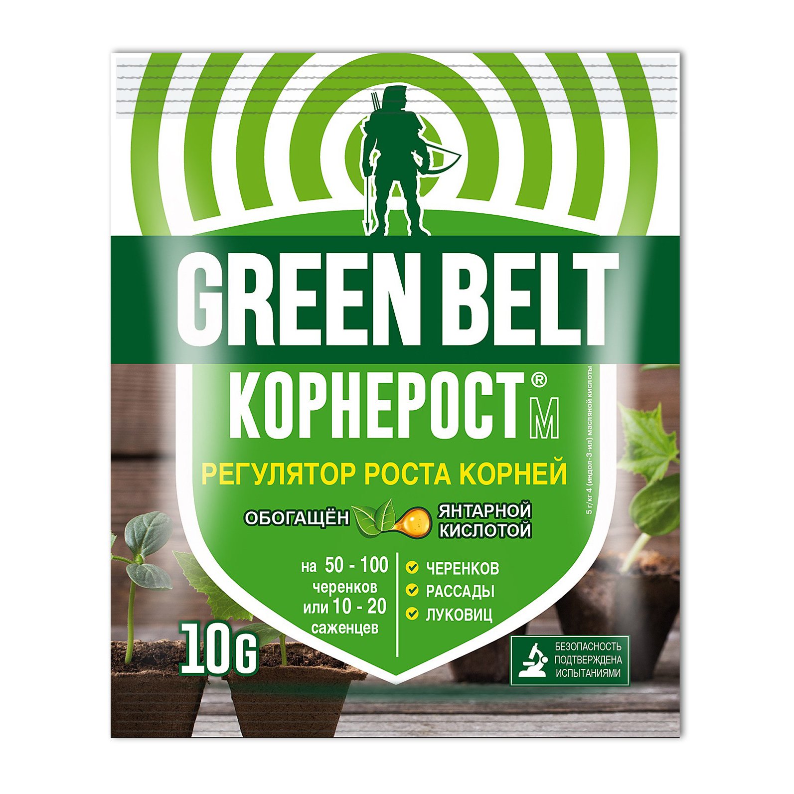 СРЕДСТВО "КОРНЕРОСТ" УСКОРИТЕЛЬ КОРНЕОБРАЗОВАНИЯ 10 Г (1/100) "GREEN BELT" 