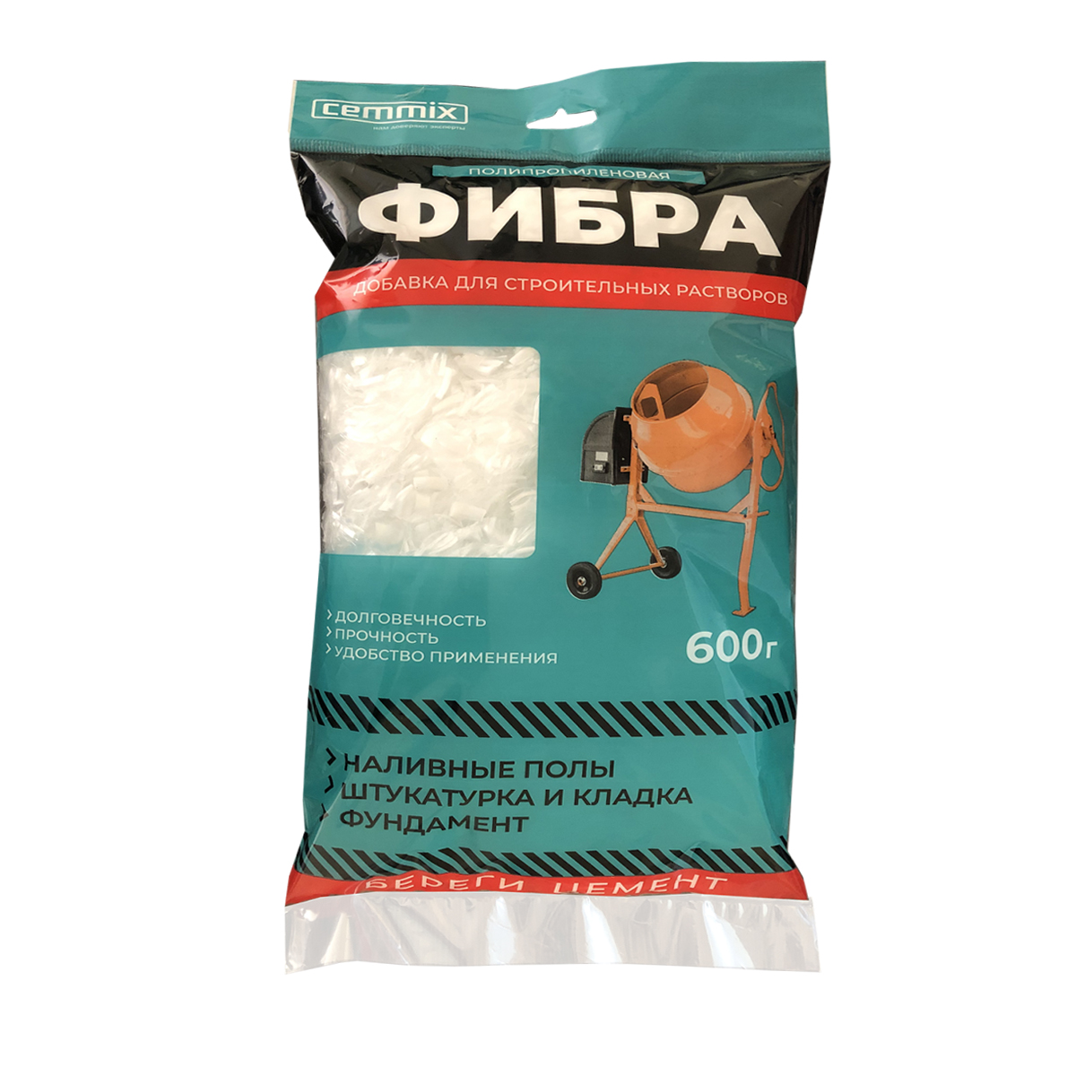 ФИБРОВОЛОКНО ПОЛИПРОПИЛЕН. "CEMFIBRA" 600 Г (1/10/320) "CEMMIX" 