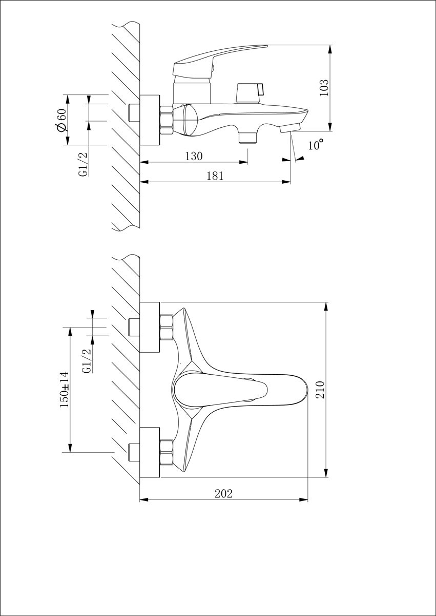 СМЕСИТЕЛЬ ДЛЯ ВАНН "LINARA"  LM0414C  (1/12) "LEMARK"   