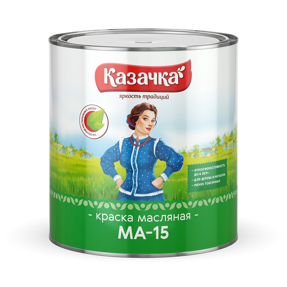 КРАСКА МА-15 БЕЛАЯ 2,8 КГ (1/6) "КАЗАЧКА" 