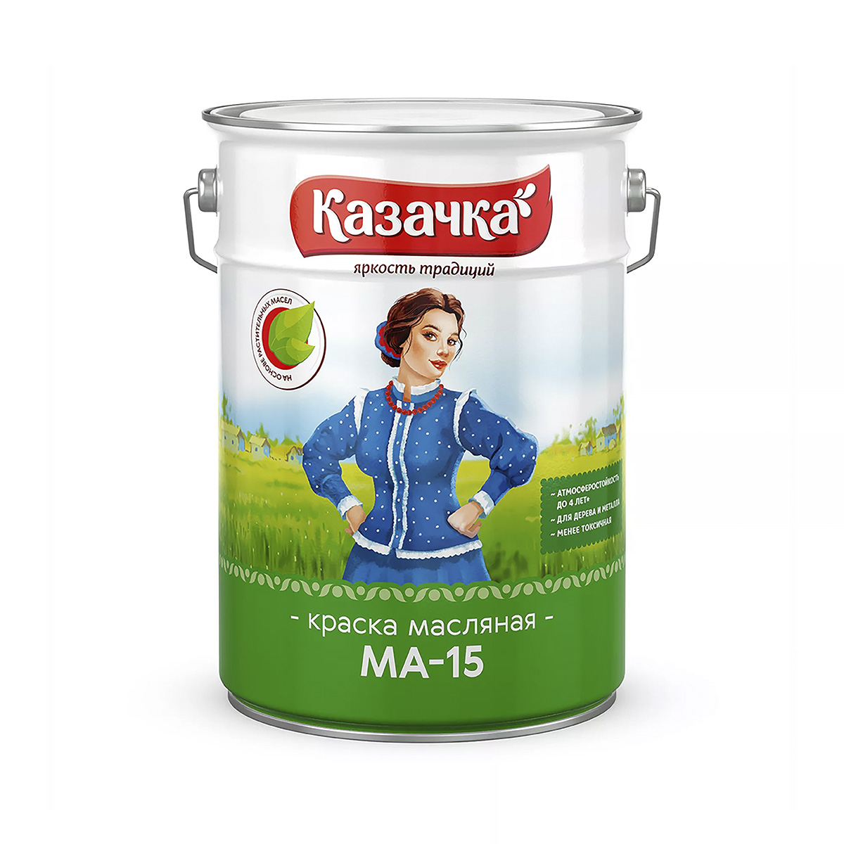 КРАСКА МА-15 БЕЛАЯ 6 КГ (1/2) "КАЗАЧКА"  