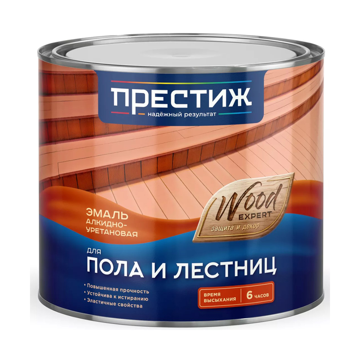 ЭМАЛЬ ДЛЯ ПОЛА АЛКИДНО-УРЕТАН. БЫСТРОСОХН. КРАСНО-КОРИЧНЕВАЯ 1,9 КГ (1/6) "ПРЕСТИЖ" 