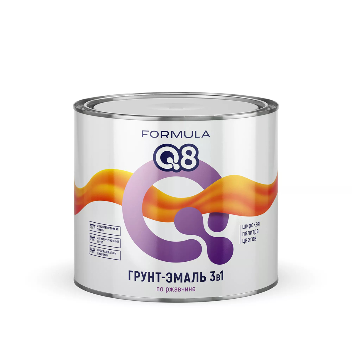 ГРУНТ- ЭМАЛЬ ПО РЖАВЧИНЕ "FORMULA Q8"  ВИШНЕВАЯ  1,9 КГ (1/6)  