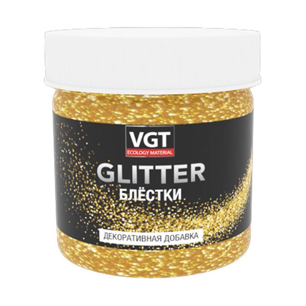 ДОБАВКА ДЛЯ ДЕКОР. ШТУКАТУРОК "VGT GLITTER" (ЗОЛОТО) 0,05 КГ (12) 