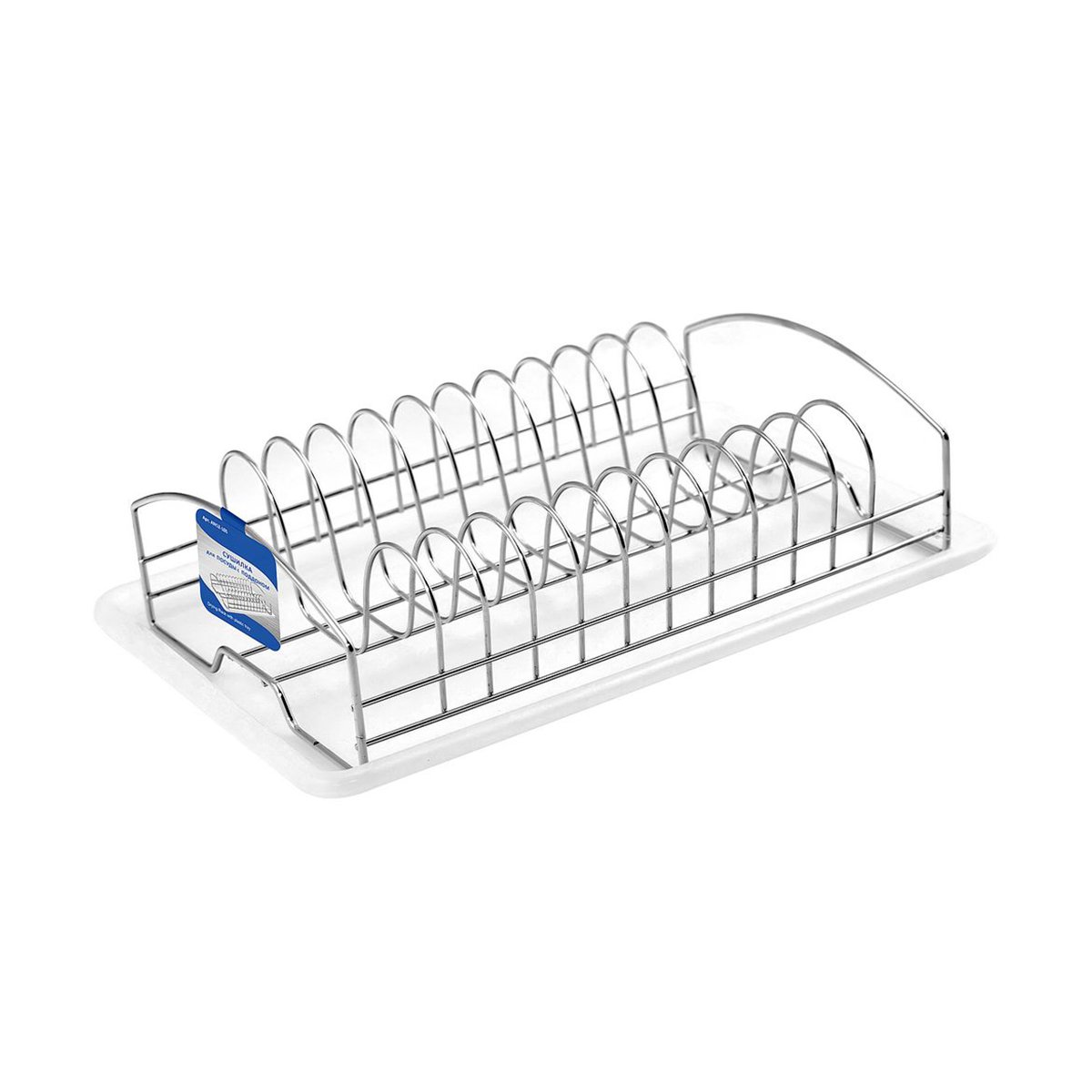 СУШИЛКА ДЛЯ ПОСУДЫ C ПОДДОНОМ 38*25 СМ, ХРОМ. (1/4/12) "МУЛЬТИДОМ" AN52-101 
